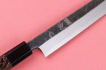 Couteau yanagiba kiritsuke 24cm japonais artisanal Hatsukokoro Shirasagi manche en wengé