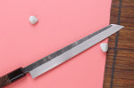 Couteau yanagiba kiritsuke 24cm japonais artisanal Hatsukokoro Shirasagi manche en wengé