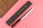 Couteau yanagiba kiritsuke 27cm japonais artisanal Hatsukokoro Shirasagi manche en wengé