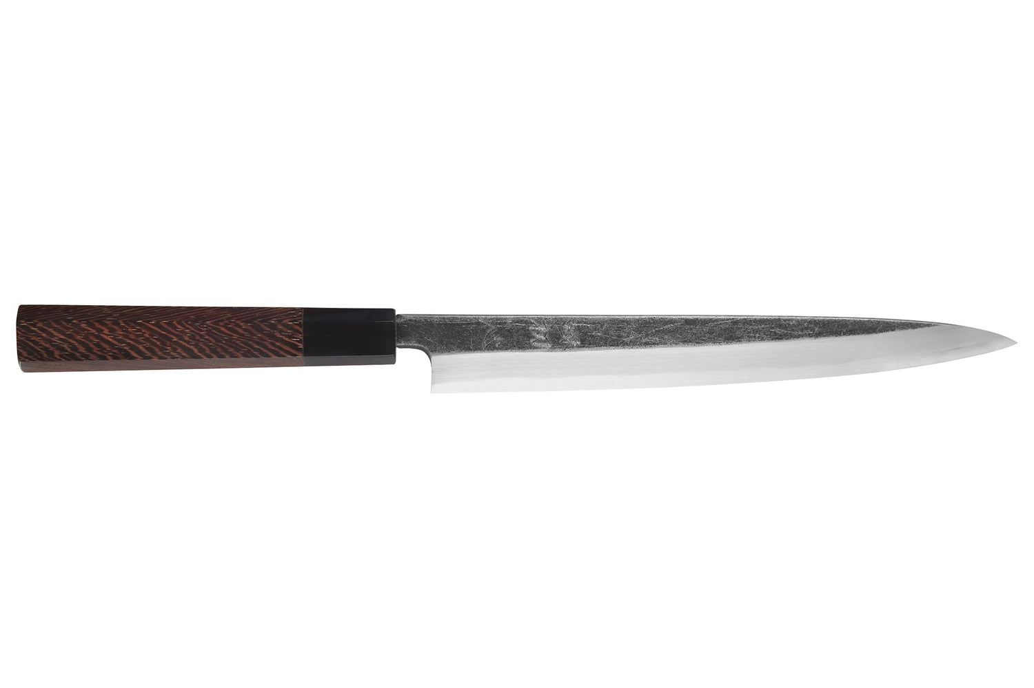 Couteau yanagiba 24cm japonais artisanal Hatsukokoro Shirasagi manche en wengé