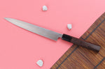 Couteau yanagiba 24cm japonais artisanal Hatsukokoro Shirasagi manche en wengé