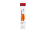 2 Couteaux d'office Victorinox orange lame à dents et lame lisse 8cm