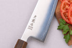 Couteau gyuto 21cm japonais artisanal Wusaki Hikari SLD manche bubinga