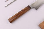 Couteau ko santoku 15cm japonais artisanal Wusaki Hikari SLD manche bubinga