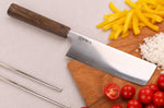 Couteau nakiri 16cm japonais artisnal Wusaki Hikari SLD manche bubinga