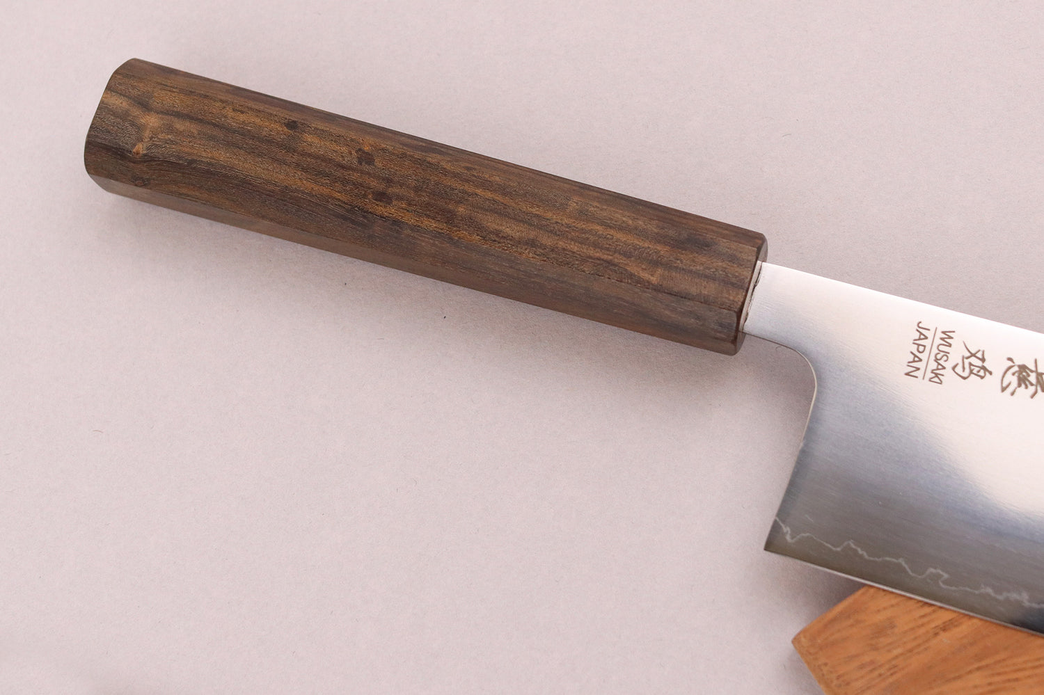 Couteau nakiri 16cm japonais artisnal Wusaki Hikari SLD manche bubinga