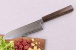 Couteau santoku 17cm japonais artisanal Wusaki Hikari SLD manche bubinga