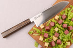 Couteau santoku 17cm japonais artisanal Wusaki Hikari SLD manche bubinga