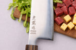 Couteau santoku 17cm japonais artisanal Wusaki Hikari SLD manche bubinga