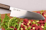 Couteau santoku 17cm japonais artisanal Wusaki Hikari SLD manche bubinga