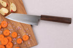 Couteau santoku kiritsuke 17,5cm japonais artisanal Wusaki Hikari SLD manche bubinga