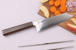 Couteau santoku kiritsuke 17,5cm japonais artisanal Wusaki Hikari SLD manche bubinga