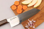 Couteau santoku kiritsuke 17,5cm japonais artisanal Wusaki Hikari SLD manche bubinga