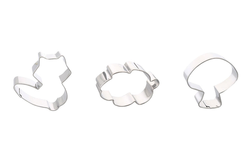 Set de 3 emporte-pièces Patisdécor forêt assortis en inox