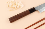 Couteau universel 15cm japonais artisanal Nigara Hamono Tsuchime AS manche en noyer