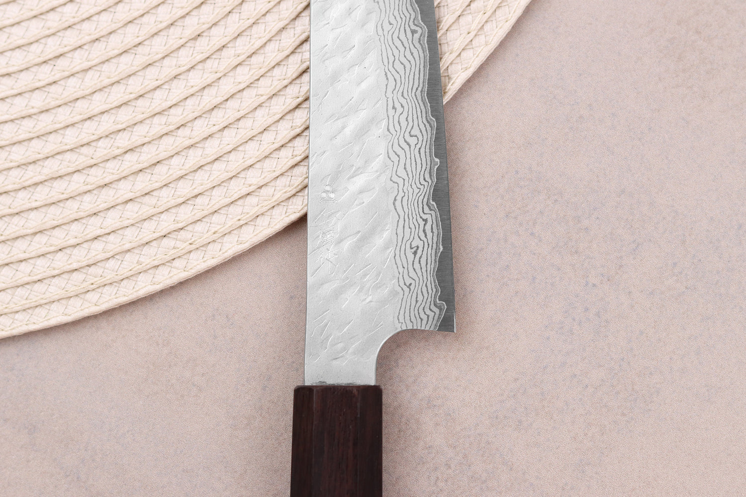 Couteau universel 15cm japonais artisanal Nigara Hamono Tsuchime VG10 damas