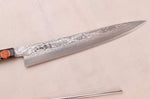 Couteau sujihiki 27cm japonais artisanal Shigeki Tanaka SG2 Kurozome Damas ébène