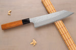 Couteau de chef kiritsuke 20cm japonais artisanal Nigara Hamono Migaki Tsuchime SG2 teck