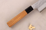 Couteau de chef kiritsuke 20cm japonais artisanal Nigara Hamono Migaki Tsuchime SG2 teck