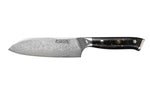 Couteau ko-santoku Wusaki Sakin Damas 10Cr 13cm manche en fibre de carbone et feuille d'or