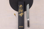 Couteau de boucher Wusaki Sakin Damas 10Cr 22cm manche en fibre de carbone et feuille d'or