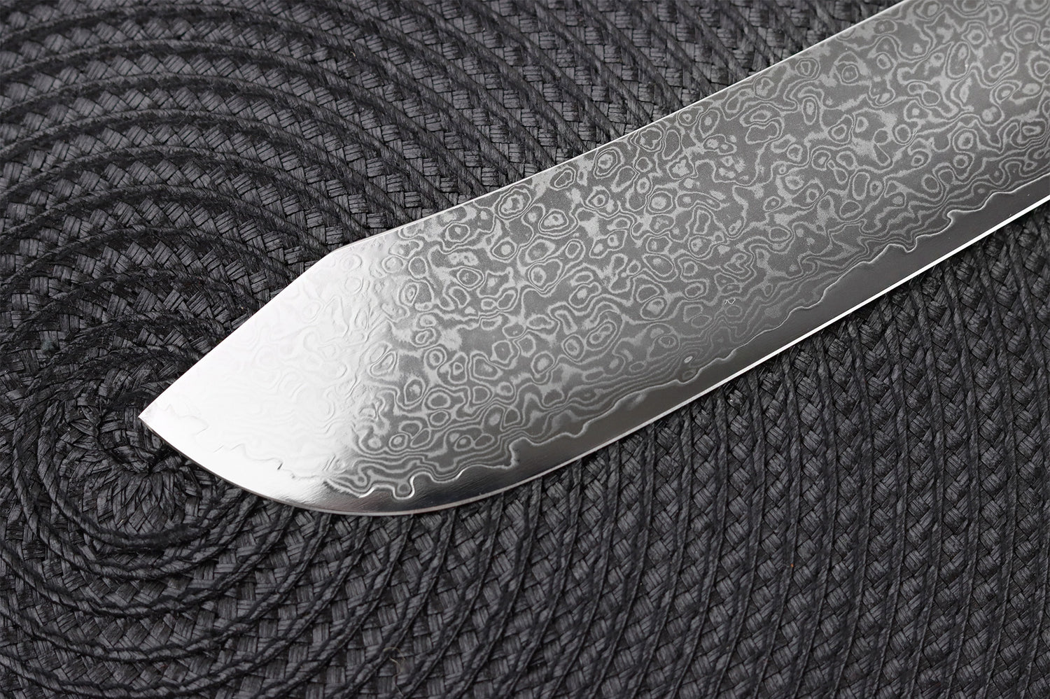 Couteau de boucher Wusaki Sakin Damas 10Cr 22cm manche en fibre de carbone et feuille d'or