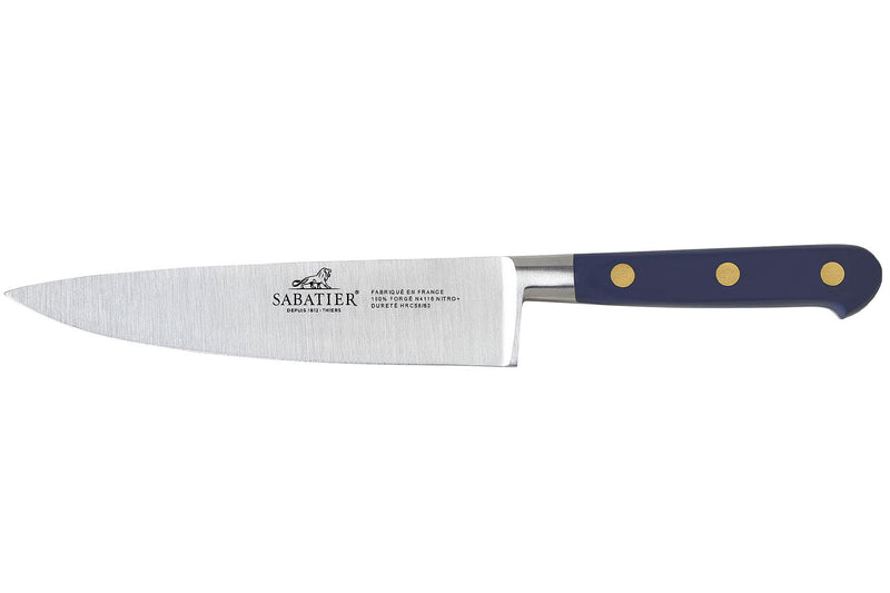 Couteau de chef Sabatier Idéal Bleu Abysse 100% forgé lame 15cm