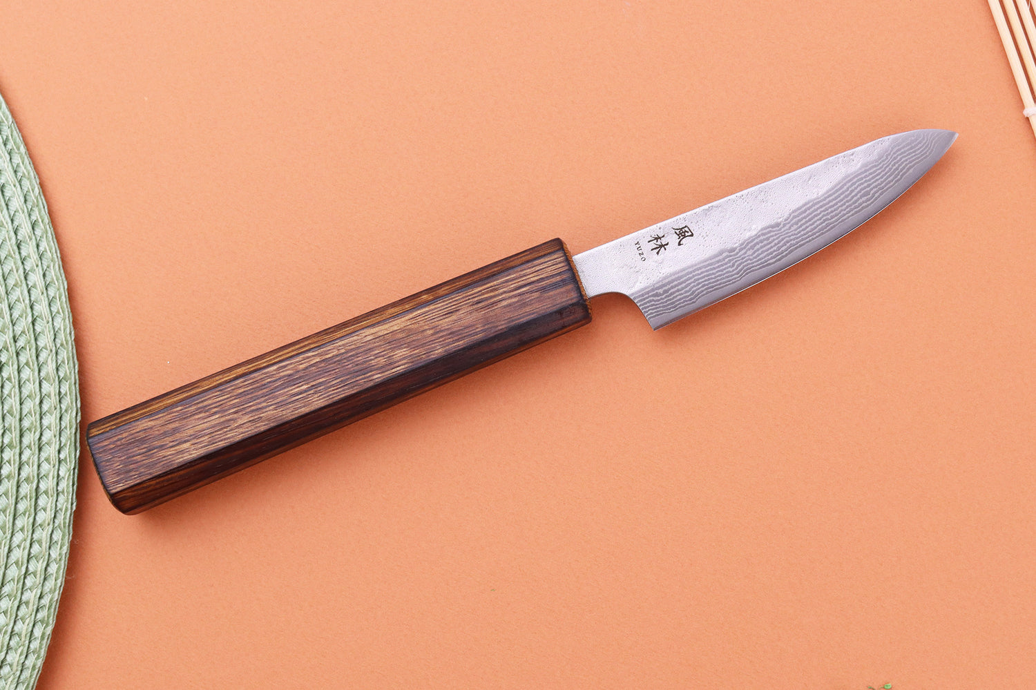 Couteau d'office 8cm japonais artisanal Yuzo Enju Damas 440C