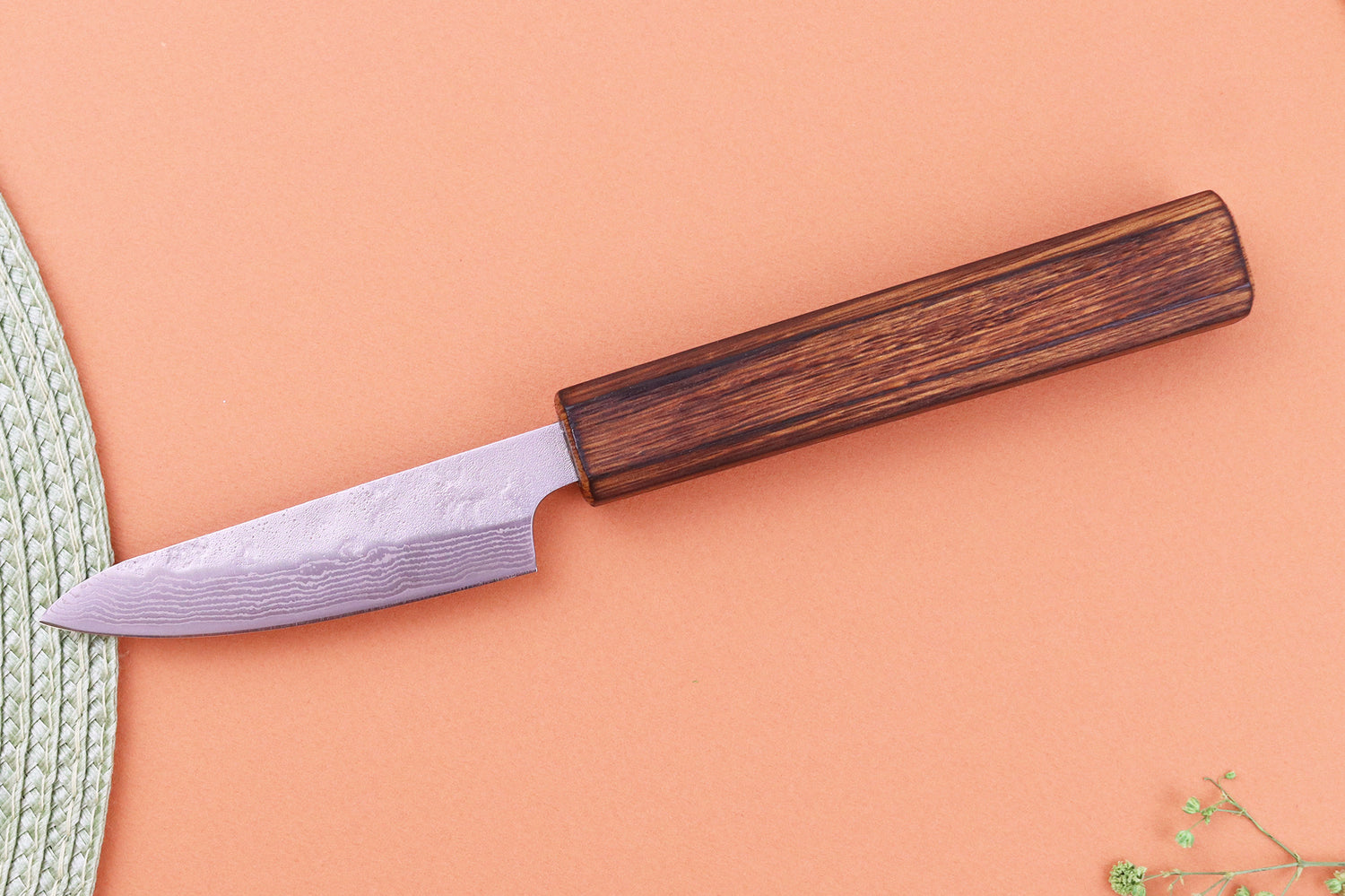 Couteau d'office 8cm japonais artisanal Yuzo Enju Damas 440C
