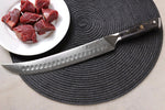 Couteau à découper Wusaki Sakin Damas 10Cr 25cm manche en fibre de carbone et feuille d'or