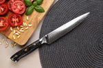 Couteau universel Wusaki Sakin Damas 10Cr 15cm manche en fibre de carbone et feuille d'or