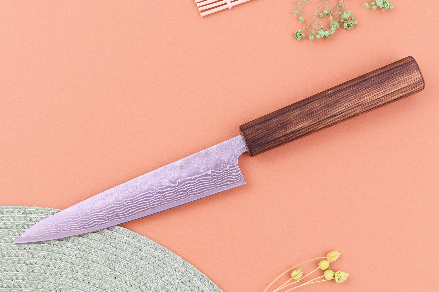 Couteau universel 15cm japonais artisanal Yuzo Enju Damas 440C