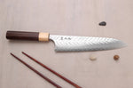 Couteau de chef 21cm japonais artisanal Yoshimi Kato SPG Strix V-Tsuchime