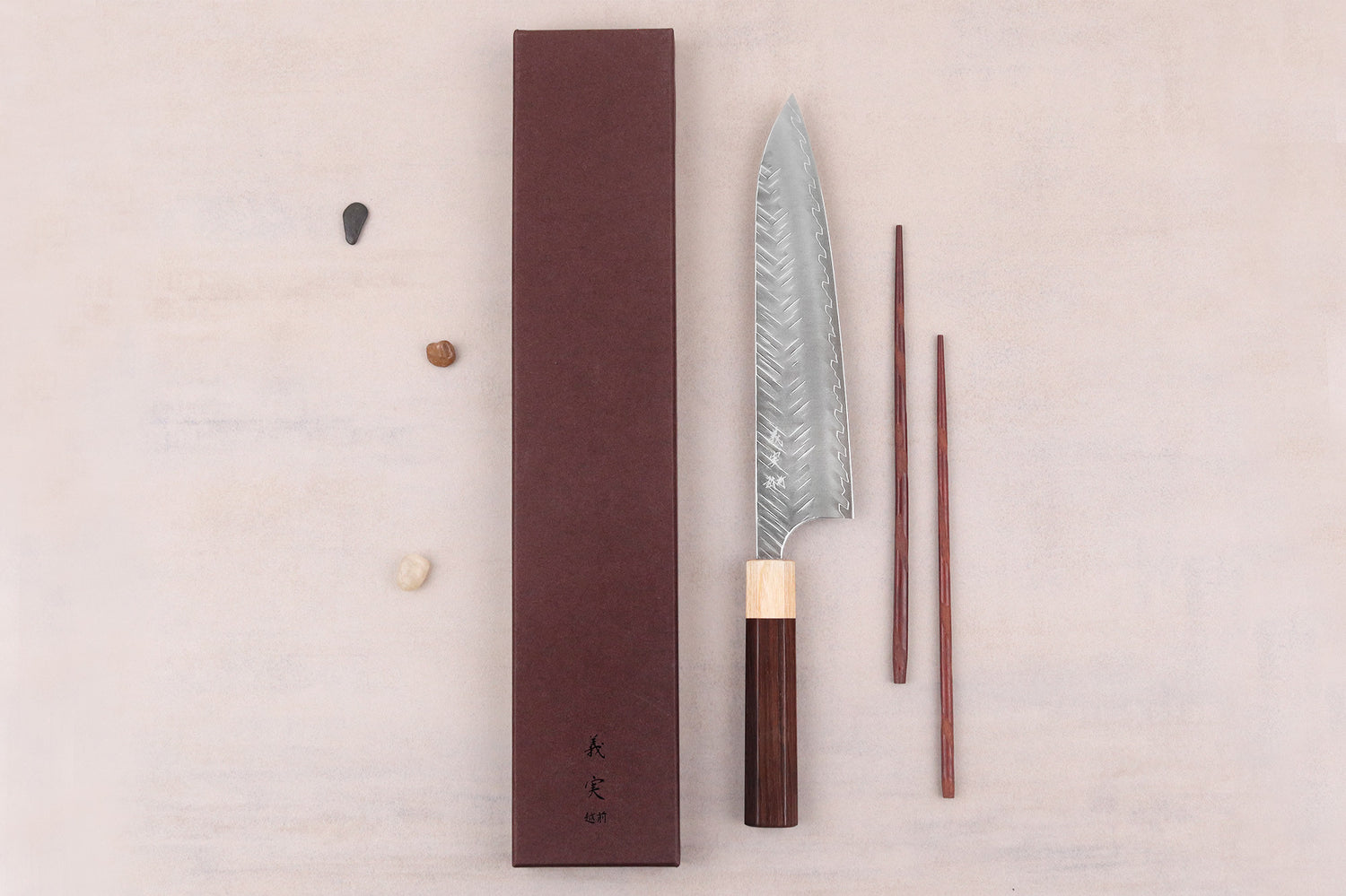 Couteau de chef 21cm japonais artisanal Yoshimi Kato SPG Strix V-Tsuchime