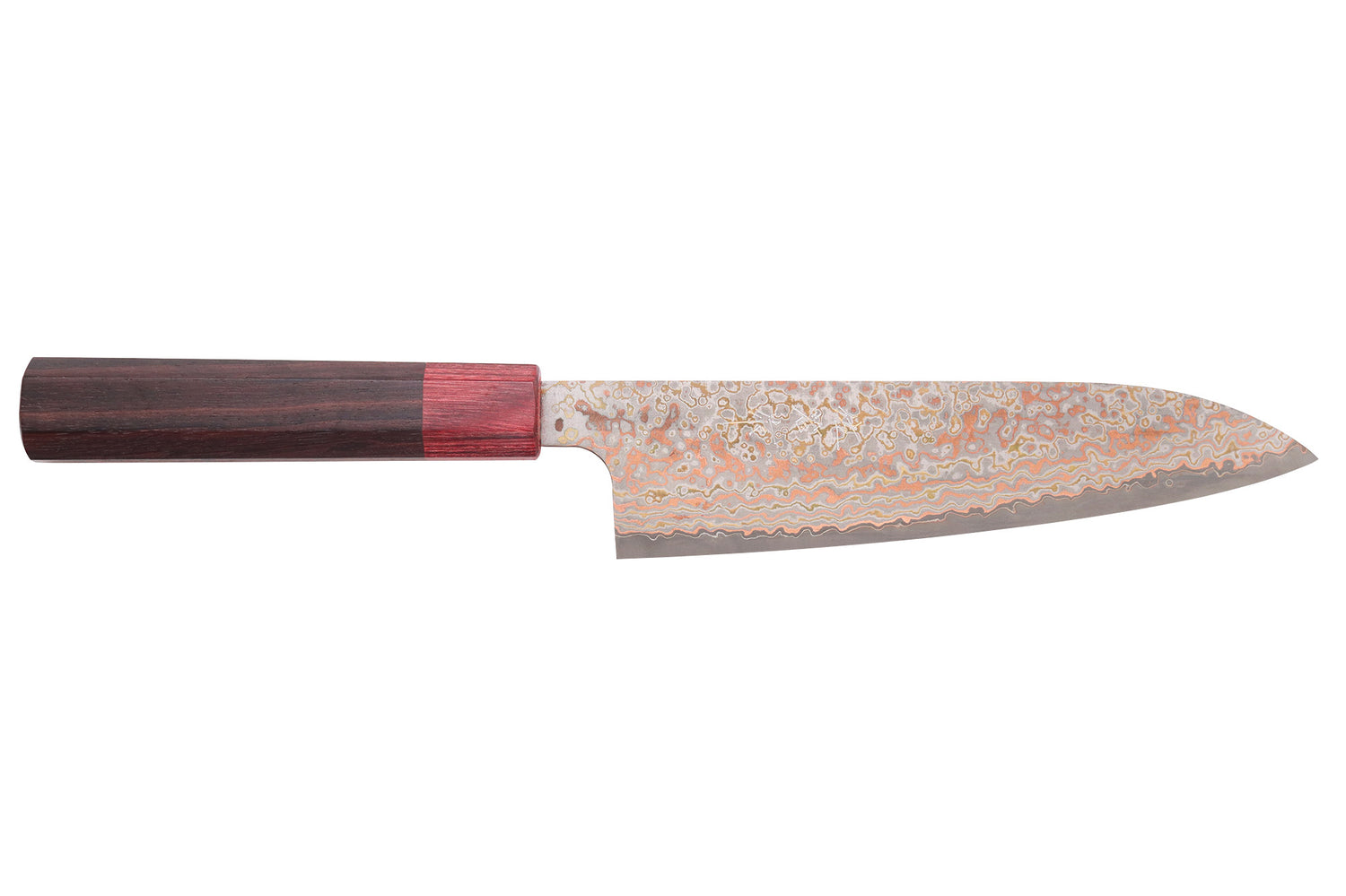Couteau de chef 18cm japonais artisanal Takeshi Saji VG10 Rainbow Nashiji