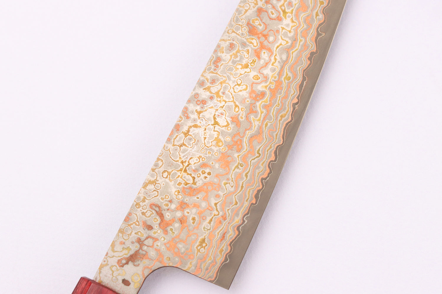 Couteau de chef 18cm japonais artisanal Takeshi Saji VG10 Rainbow Nashiji