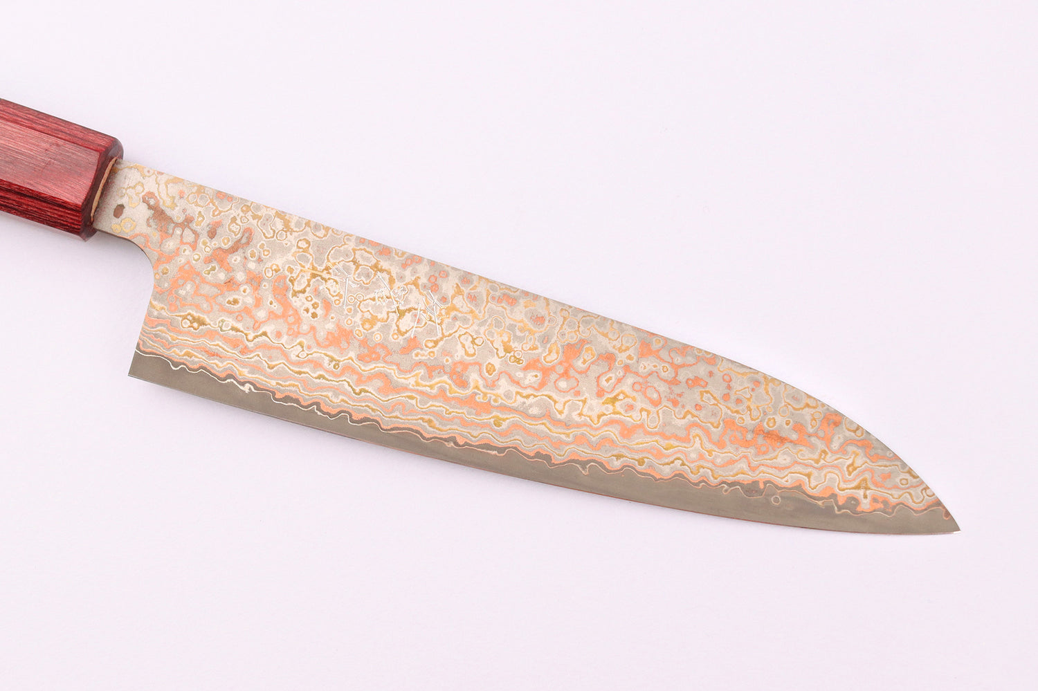 Couteau de chef 18cm japonais artisanal Takeshi Saji VG10 Rainbow Nashiji