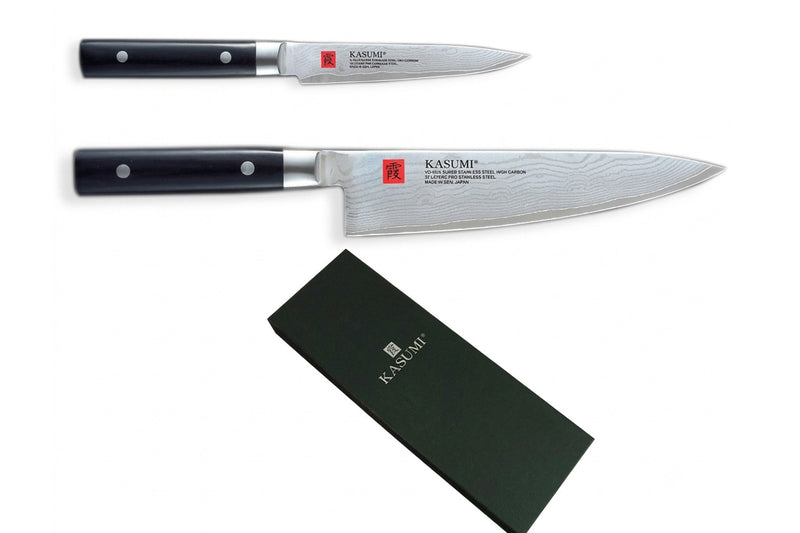 Coffret 2 couteaux japonais Kasumi Standard lames damas
