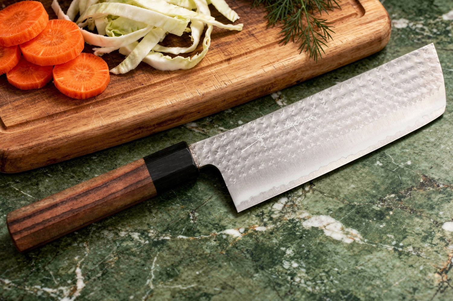 Couteau nakiri 16,5cm japonais artisanal Yu Kurosaki Kokusen AS martelé