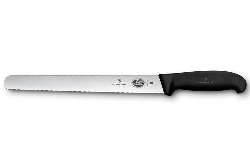 Couteau à jambon Victorinox lame dentée 25cm manche fibrox noir