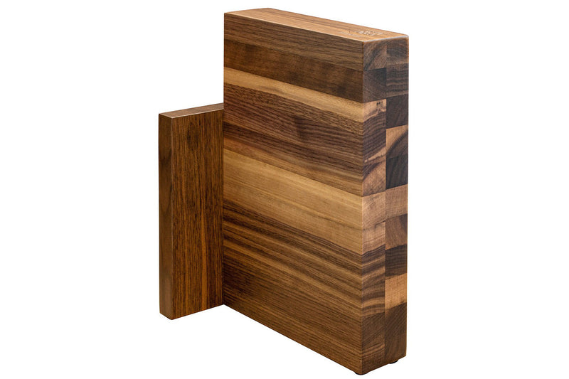 Bloc vide aimanté Artelegno Milano bois de noyer pour 6 couteaux de cuisine