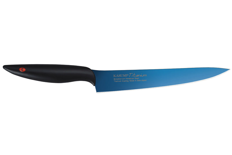 Couteau à découper Kasumi Titanium bleu lame 20cm