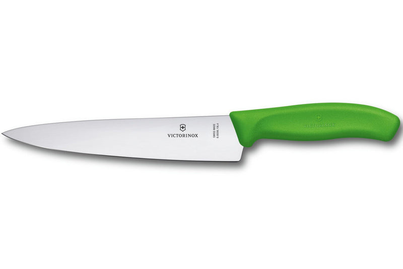 Couteau à découper manche vert lame inox 19cm Victorinox 6.8006.19L4