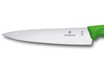 Couteau à découper manche vert lame inox 19cm Victorinox 6.8006.19L4