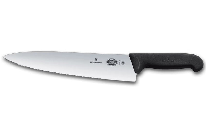 Couteau à découper professionnel Victorinox lame dentée fibrox noir 25cm 5.2033.25