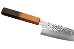 Couteau bunka 15cm japonais artisanal Wusaki Yaketa VG10 damas chêne brûlé