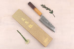 Couteau bunka 15cm japonais artisanal Wusaki Yaketa VG10 damas chêne brûlé