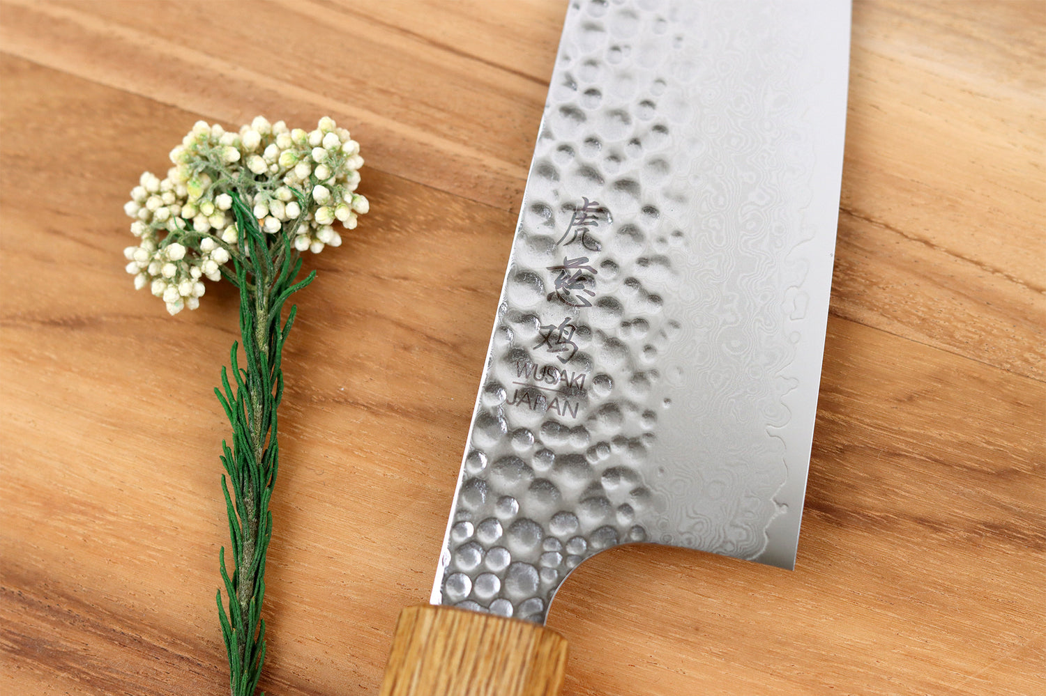Couteau bunka 15cm japonais artisanal Wusaki Yaketa VG10 damas chêne brûlé