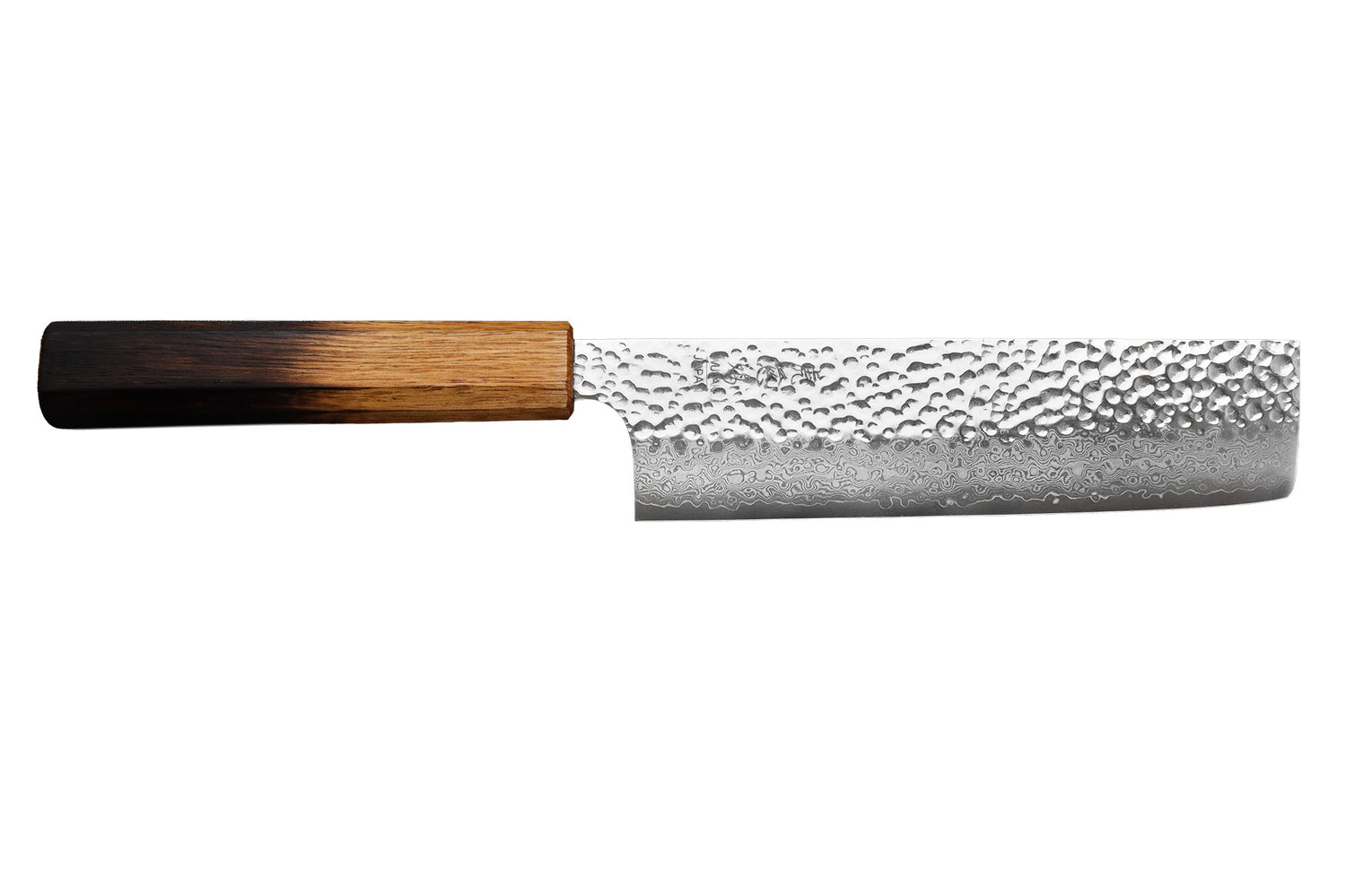Couteau nakiri 17cm japonais artisanal Wusaki Yaketa VG10 damas chêne brûlé