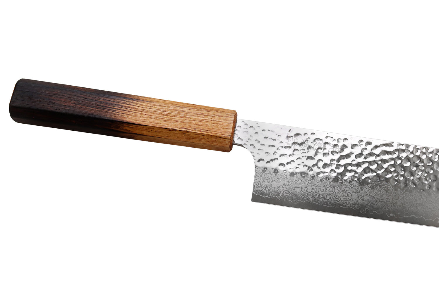 Couteau nakiri 17cm japonais artisanal Wusaki Yaketa VG10 damas chêne brûlé